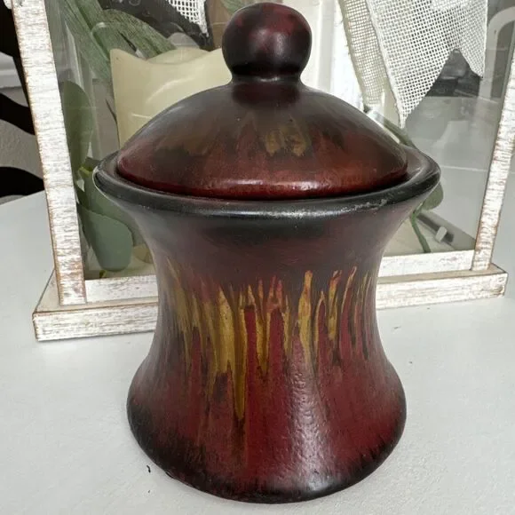 Vintage Studio Art Pottery Vase Home Decor Northwest Potter Black Red Yellow - Picture 9 of 12